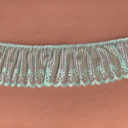 5 Yds  2 3/4"  Celad Green  Ruffled Lace   4438